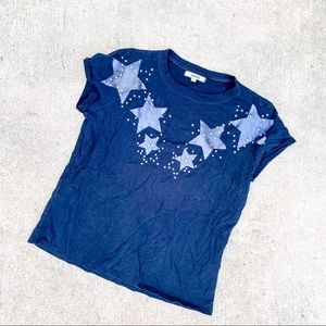 Tennis Black Felt Star Tee Shirt